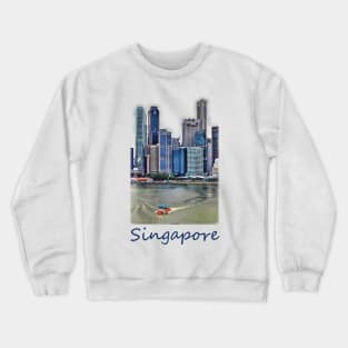 Amphibious Vehicle in front of Singapore Skyline Crewneck Sweatshirt